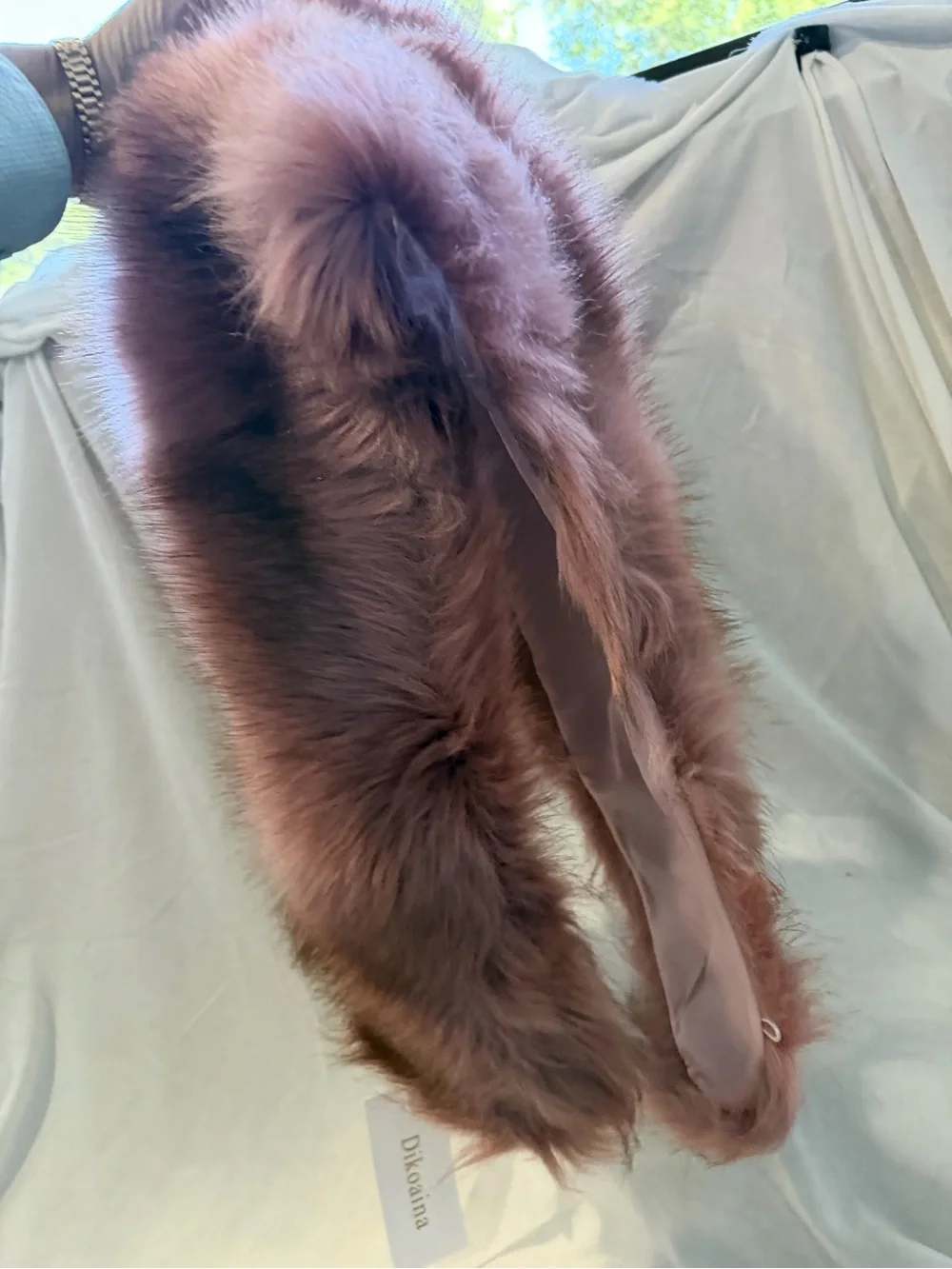 Plush Faux Fur Scarf - Dusty Rose